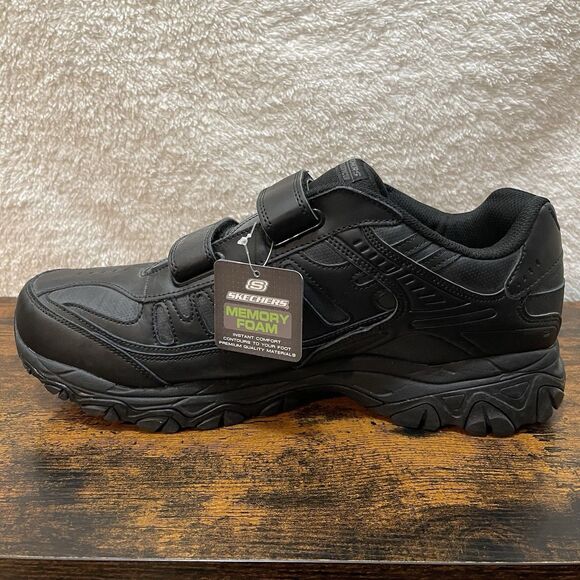 SKECHERS Afterburn Mens 15 Sneakers Athletic Work Shoes Memory Fit NEW Wide Fit - Picture 4 of 14